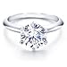 14K White Gold 6 Prong Solitaire Diamond Engagement Ring with a Round Brilliant Diamond (0.75 3/4 Carat, G-H Color, SI3 Clarity)