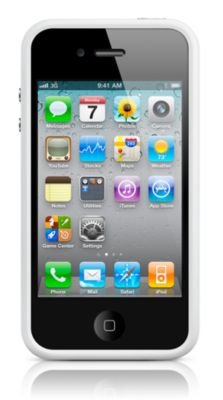Apple iPhone 4 Bumper - Case for smartphone - plastic, rubber - white - Apple iPhone 4