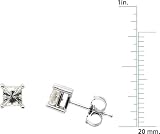 14 karat white-gold Moissanite Square-Cut Solitaire Stud Earrings