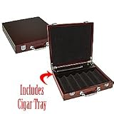 Cigar Tray Poker Chip Case - 300 Capacity - Casino Supplies > Chip Cases & Carousels > Polished Wood