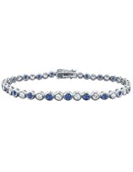 Sapphire and Diamond Tennis Bracelet Platinum - 3.00 CT TGW