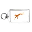 Keychain with panther, jumping, cat, brown, pouncing