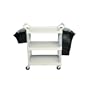 RUBBERMAID COMMERCIAL PRODUCTS 3-Shelf Utility Cart, Open All Sides Off-White