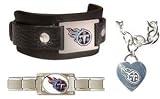 Tennessee Titans ProStarter/Leather Cuff /Heart Charm Chain Bracelet Package