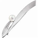 Diamond Accented Pearl Brooch