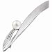 14Kt White Gold Elegant Pearl and Diamond Brooch