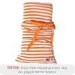 giggle Better Basics Fitted Stripe Crib Sheet - Orange (Organic Cotton)