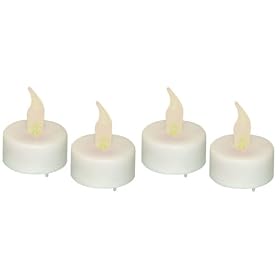 Battery Operated Tea Light Candles 4/Pk (novelty candle) [ideal for chirstmas, wedding, anniversary, birthday or any occasion)