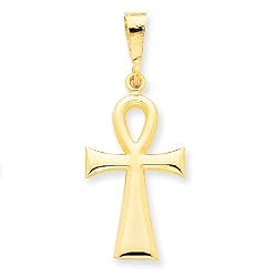 14k Gold Egyptian Ankh Cross Pendant