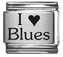 Clearly Charming I Heart Blues Laser Italian Charm