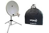 Satgear Portable 54cm Twin Channel Satellite Kit for Caravan SKY+ and FREESAT+ with Off-White Dish