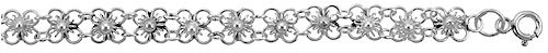 Sterling Silver Anklet with Flowers