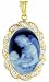 Guardian Angel Oval Agate Cameo Pendant with Diamond accent - 3/4x1/2