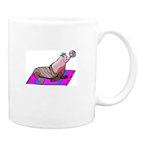 Mug with blanket, seal, ball by Shopzeus