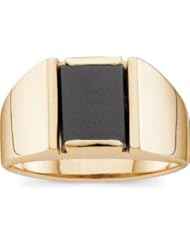 14K Yellow Gold Genuine Onyx Ring: 10X08 mm