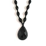 Image of Lola Rose Black Agate Faceted Peardrop Necklace