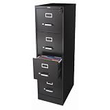 22" Deep 4-Drawer Letter-Size Commercial Vertical File Color: Black