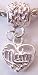Murano Style Silver Plated Charm Dangle Fits Pandora Heart-Shaped Pendant with "Mom" Inscribed (1)