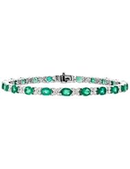 Emerald and Diamond Bracelet in 18kt White Gold