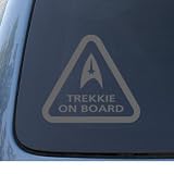 TREKKIE ON BOARD - Star Trek - Car, Truck, Notebook, Vinyl Decal Sticker #1109 | Vinyl Color: Silver