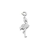 Sterling Silver Cubic Zirconia Flamingo Charm