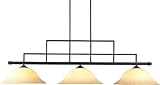 IMAGE OF Z-Lite 124BRZ-GM16 55-Inch 3-Light Billiard / Island Fixture with Golden Glass Shades
