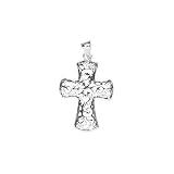 Sterling Silver Mini Filigree Cross T-shirt Pendant - Perfect Gift for Kids