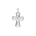 Sterling Silver Mini Filigree Cross T-shirt Pendant - Perfect Gift for Kids