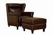 Merideth Dark Brown Chair and Ottoman