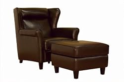 Merideth Dark Brown Chair and Ottoman