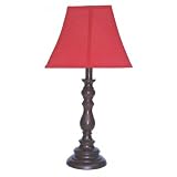 Red Shade with Brown Candlestick Base Table Lamp