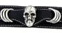 Large Skull Triple Loops Wide Leather Biker Band Halloween Accessories