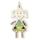 14K Yellow Gold Moms Kids August Birthstone Girl