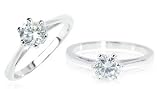 Round Cut white Cz Solitaire Ring Sterling Silver Sz 9