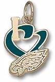 Philadelphia Eagles 1/2 I Heart Logo Enamel Charm - 14KT Gold Jewelry
