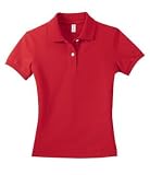NEW District Threads - Ladies Stretch Pique Sport Shirt Red-2X