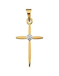 Diamond Cross Pendant in 14k White Gold