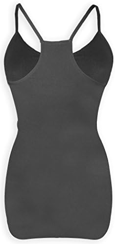 Basico Spaghetti Strap Racerback Tank Top (Charcoal)