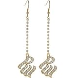 ROCAWEAR Pink Austrian Crystal RW LOGO Silver Drop Earrings