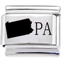 Body Candy Italian Charms Laser Abbreviated - PENNSYLVANIA