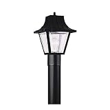 Sea Gull Lighting 8275-32 Single-Light Outdoor Post Lantern Top with Black, Clear Beveled Acrylic Panels