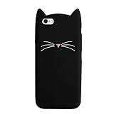 iPhone 6S Case, MC Fashion Cute 3D Black MEOW Party Cat Kitty Whiskers Soft Silicone Case for Apple iPhone 6/6S 4.7