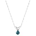 14k White Gold, Round, 4-Prong Dark Blue Diamond Pendant (1/4 ct)