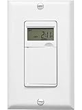 Enerlites HET01 7-Day Programmable Timer Switch for Light, Ceiling Fan and Motor, 18 ON/OFFs, Random Vacation Program, Daylight Savings Time Mode, NEUTRAL WIRE REQUIRED, White