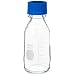 TWD TradeWinds 14395-250 Clear Borosilicate Glass 250mL Media/Storage Bottle with Blue Polypropylene Cap and GL-45 Screw Thread (Case of 10)