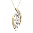 Diamond Cluster Pendant Necklace in Yellow Gold 18 Inch