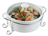 Mayfair & Jackson White Round Covered Casserole with Rack 1.5-L.