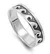Sterling Silver Plain Rings - Band Width: 6mm - Sizes: 8-14