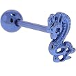 Blue Titanium Anodized 3-D Dragon Barbell Tongue Ring