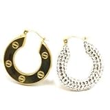 Evoke 9ct Gold Large Oval Screw Er With Sparkling swarovski Crystal Elements